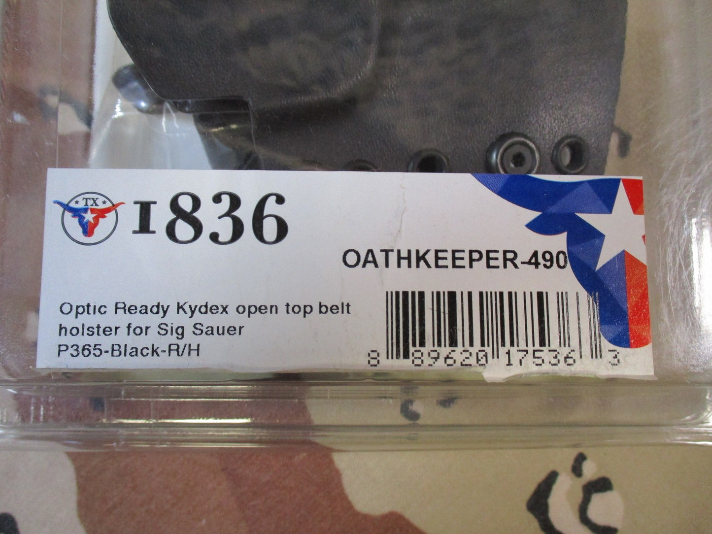 1836 Oathkeeper-490 Optic Ready Kydex Leather Holster Sig Sauer P365 Right H