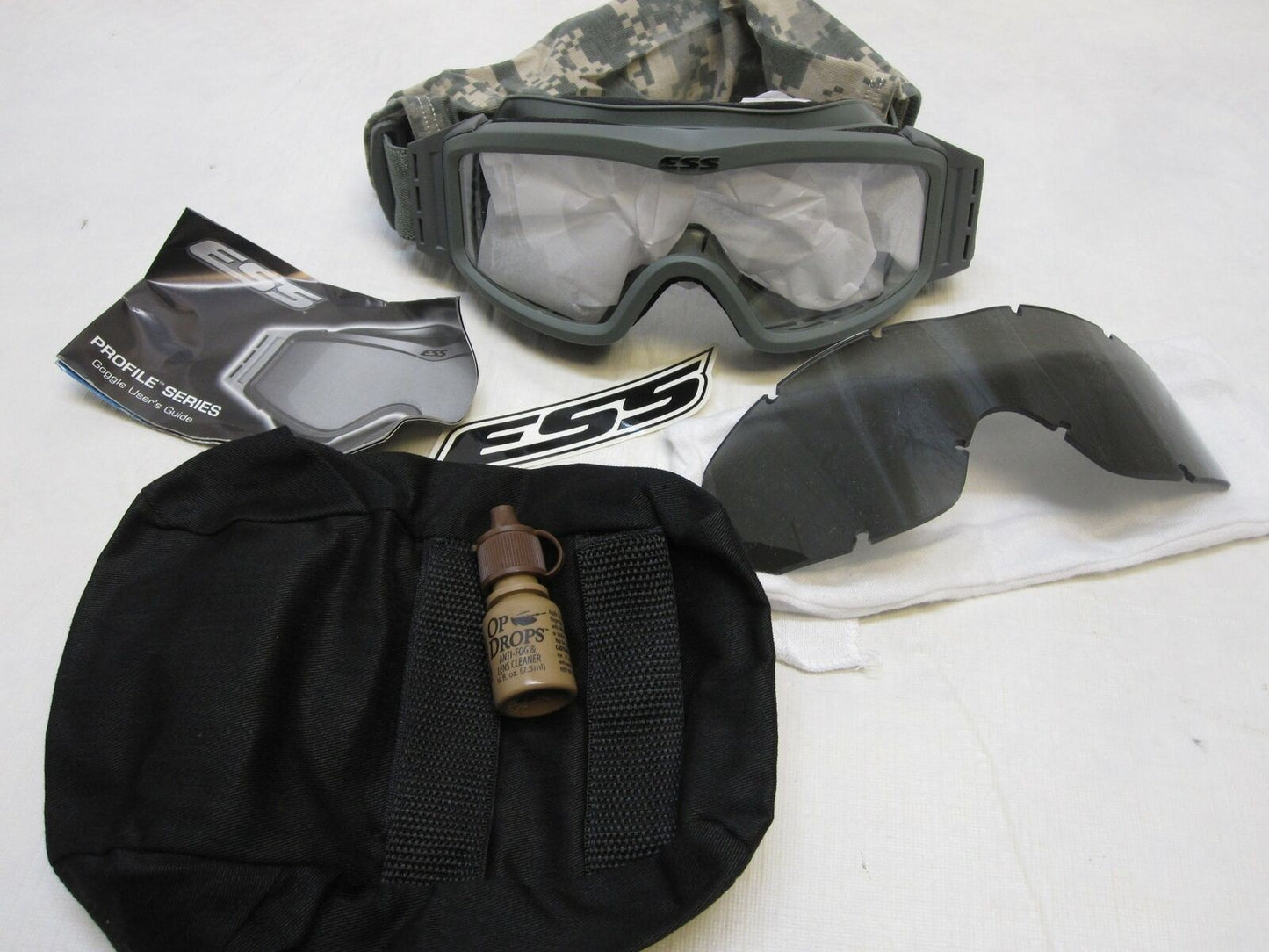 NEW ESS GOGGLES LOW PROFILE NVG ARMY ACU DIGITAL SLEEVE FOLIAGE GREEN EYE PRO