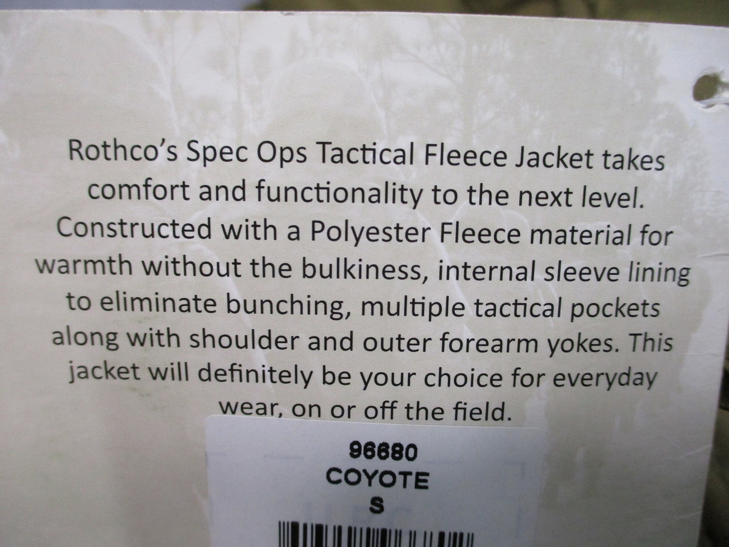 New Rothco Spec Ops Tactical Fleece Jacket Coyote Brown Size Small
