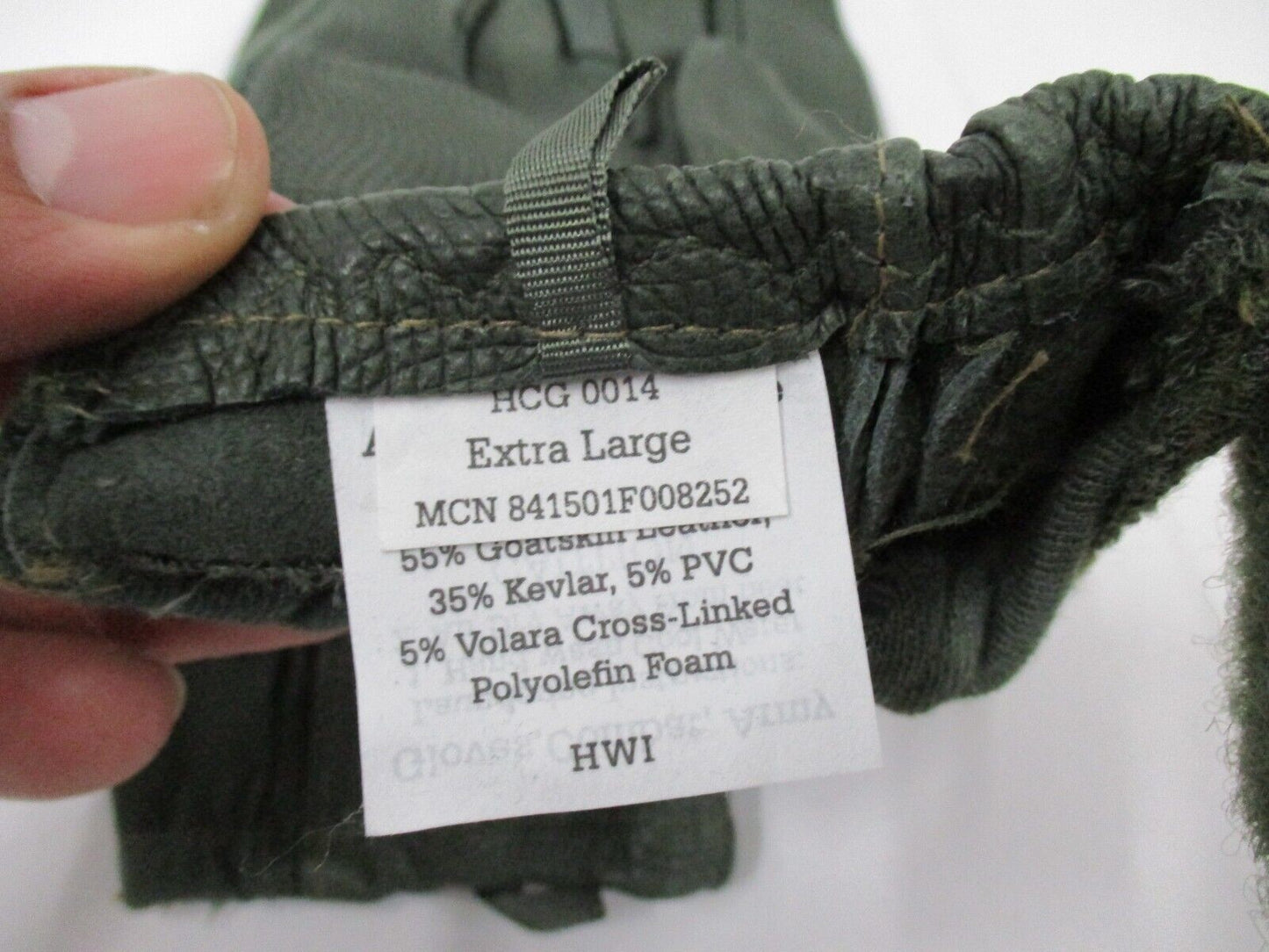 NEW MILITARY Army Combat Gloves Goat Skin Green Leather HWI X-LARGE HCG 0014