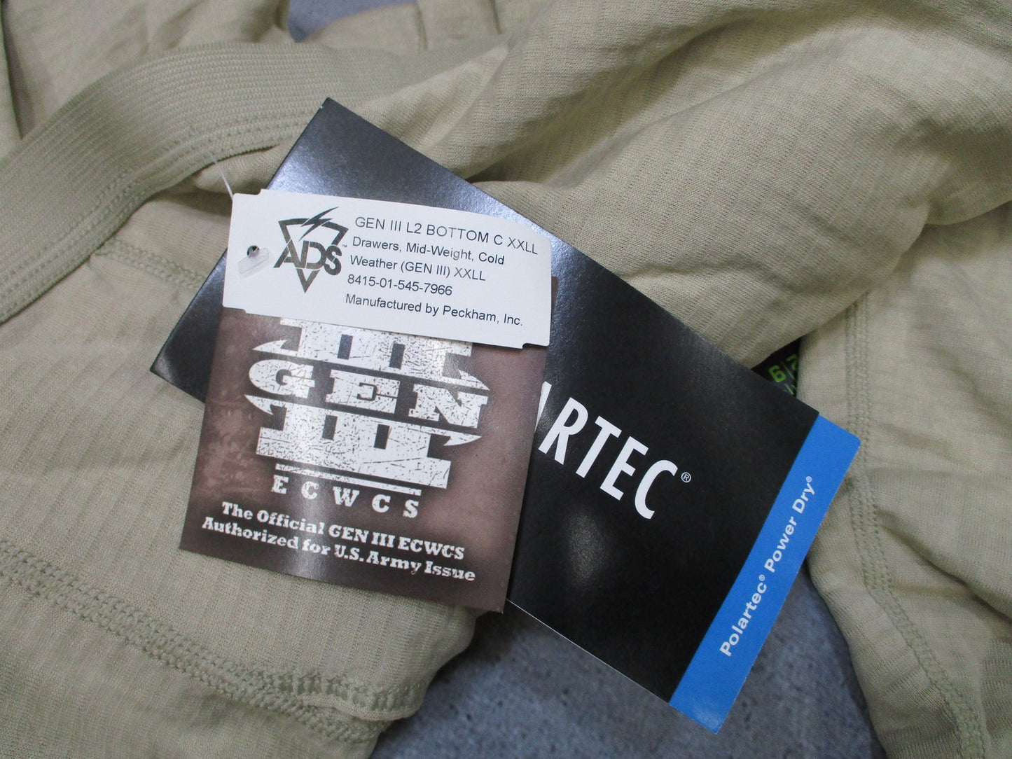 Army ECWCS GEN III L2 Thermal Underwear Bottoms Mid-Weight Cold Weather XXL Long
