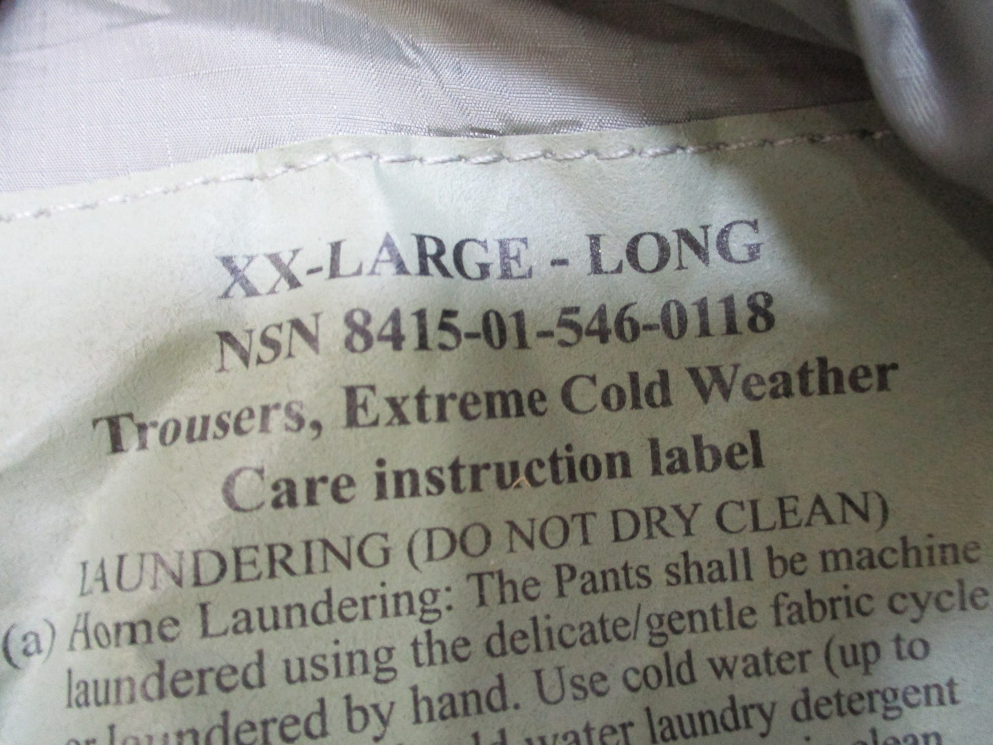 ECWCS GEN III L7 Primaloft Extreme Cold Weather Trousers XX-Large Long