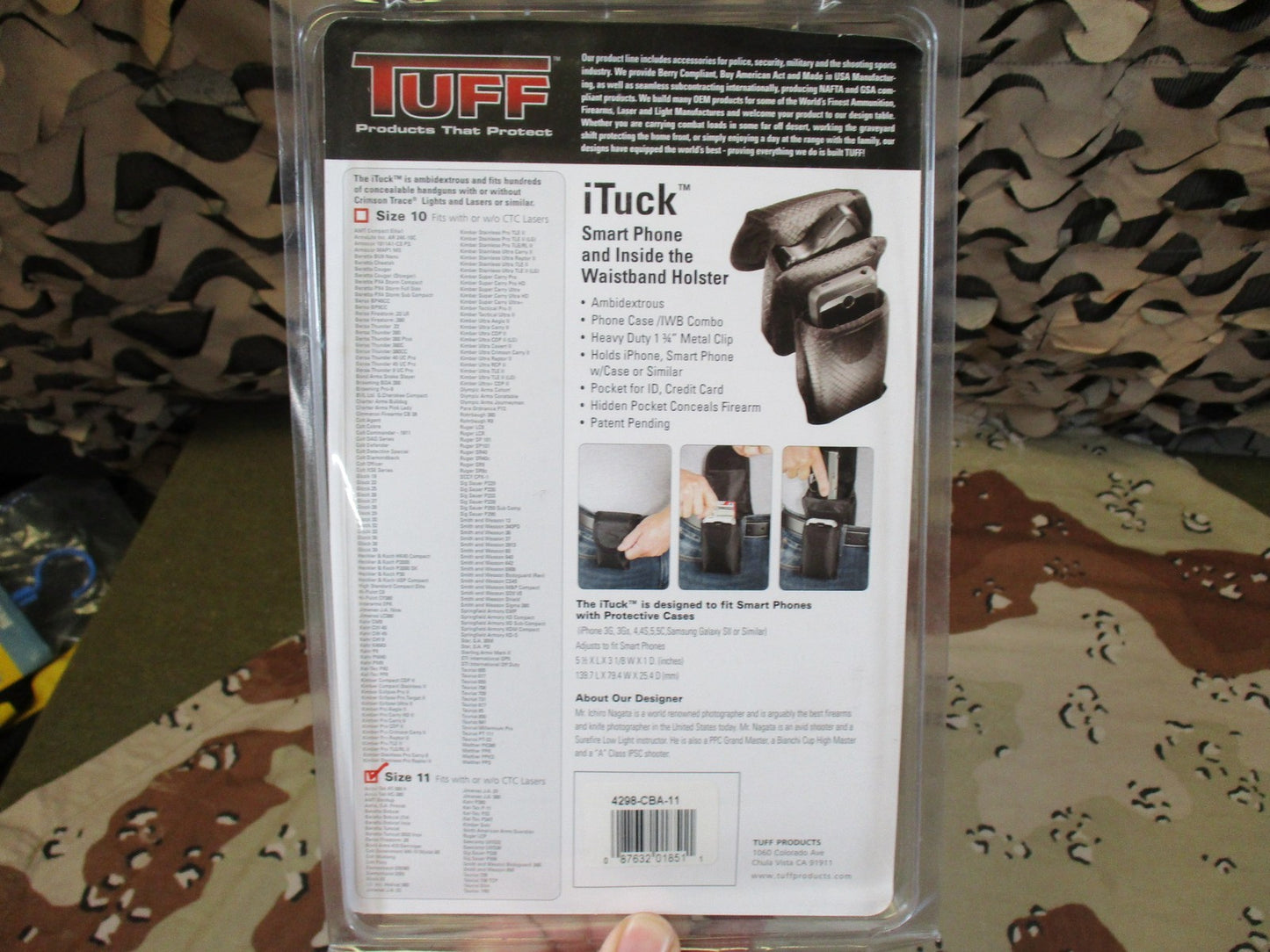 TUFF iTuck Size 11 Phone Case & IWB Concealed Carry Holster - New