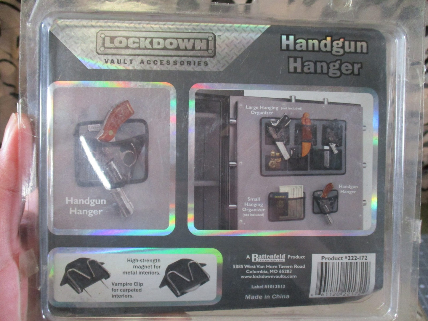 Lockdown Handgun Hanger Vault Accessory Safe Storage Mount New #222-172
