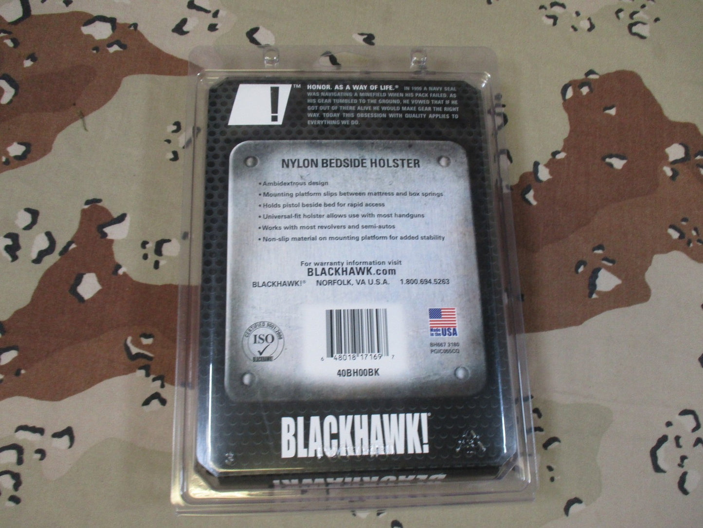 Blackhawk! Universal Nylon Bedside Holster Ambidextrous Rapid Access New