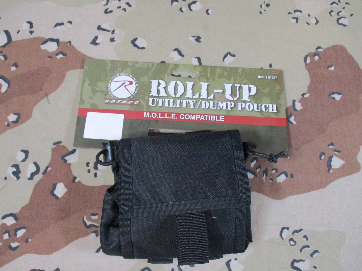 New Rothco Roll-Up Utility Dump Pouch Black MOLLE Compatible Tactical Gear 51007