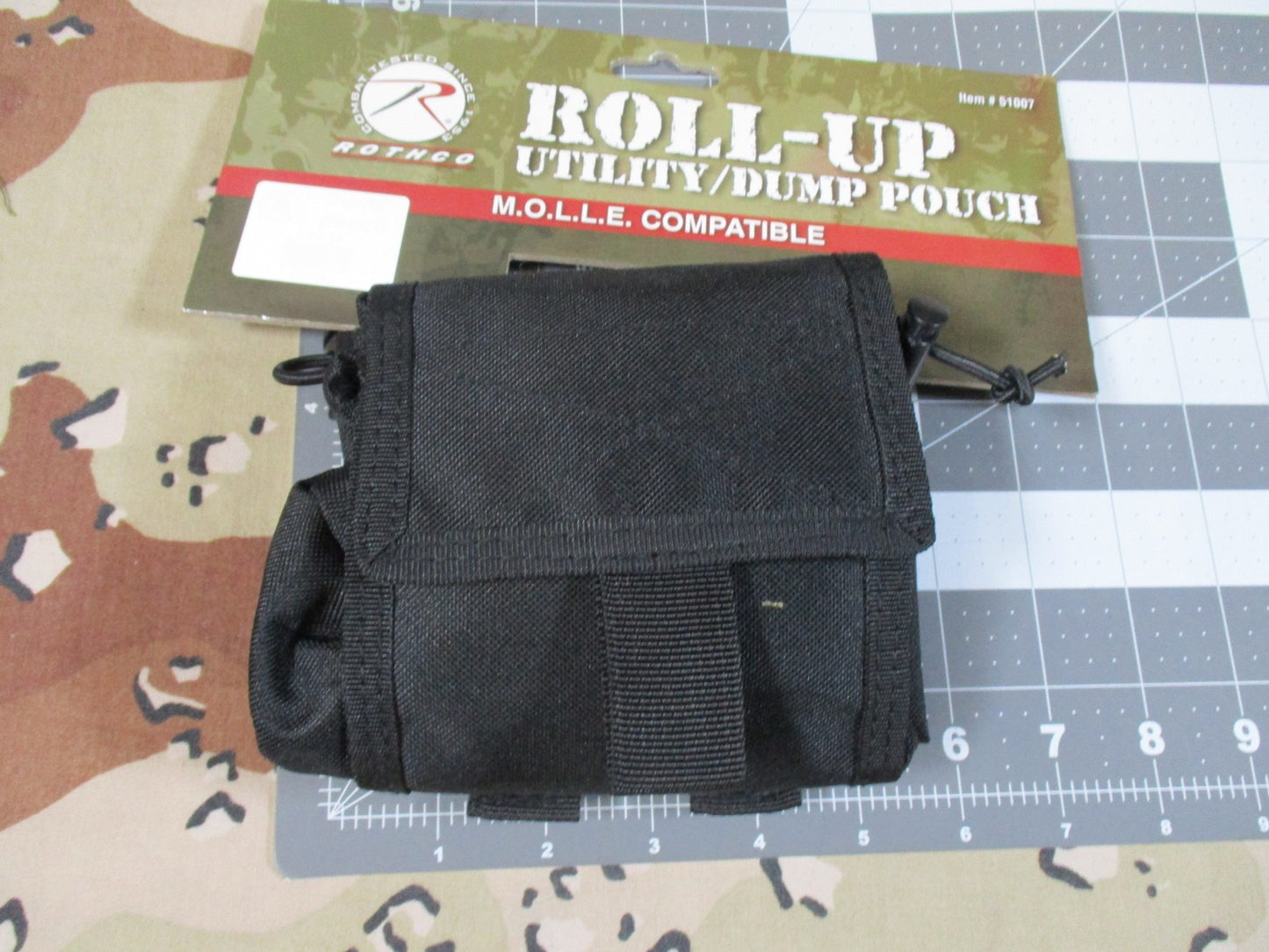 New Rothco Roll-Up Utility Dump Pouch Black MOLLE Compatible Tactical Gear 51007