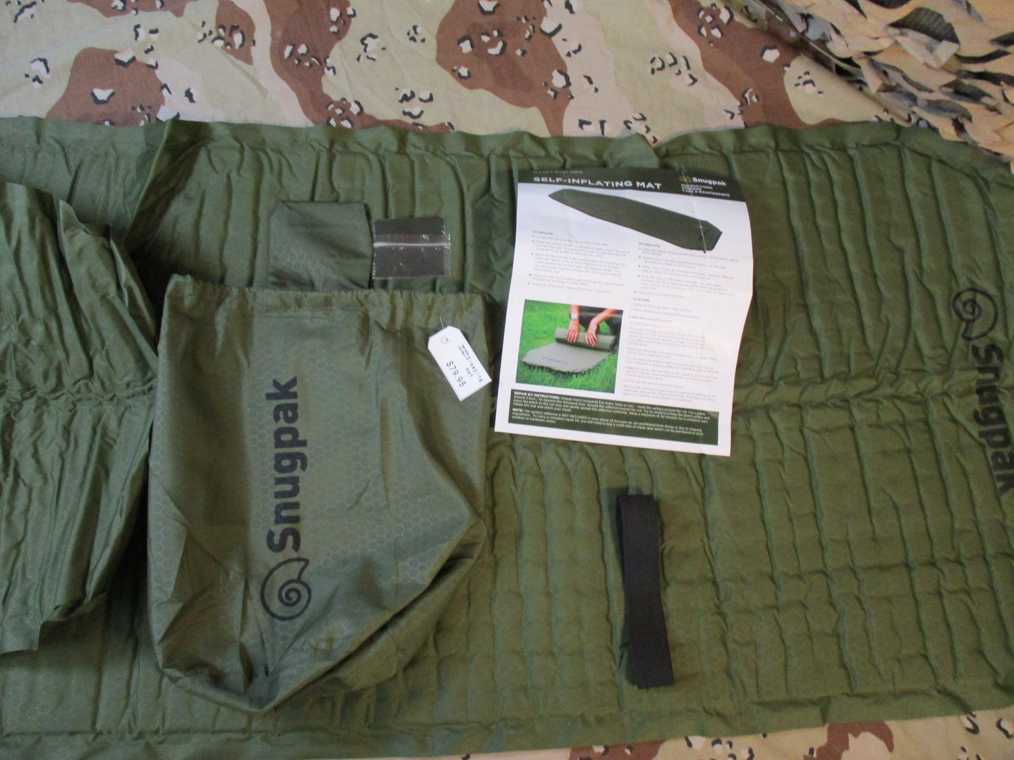 Snugpak Self-Inflating Mat Olive Drab BASECAMP OPS INFLATBLE SLEEPING MAT
