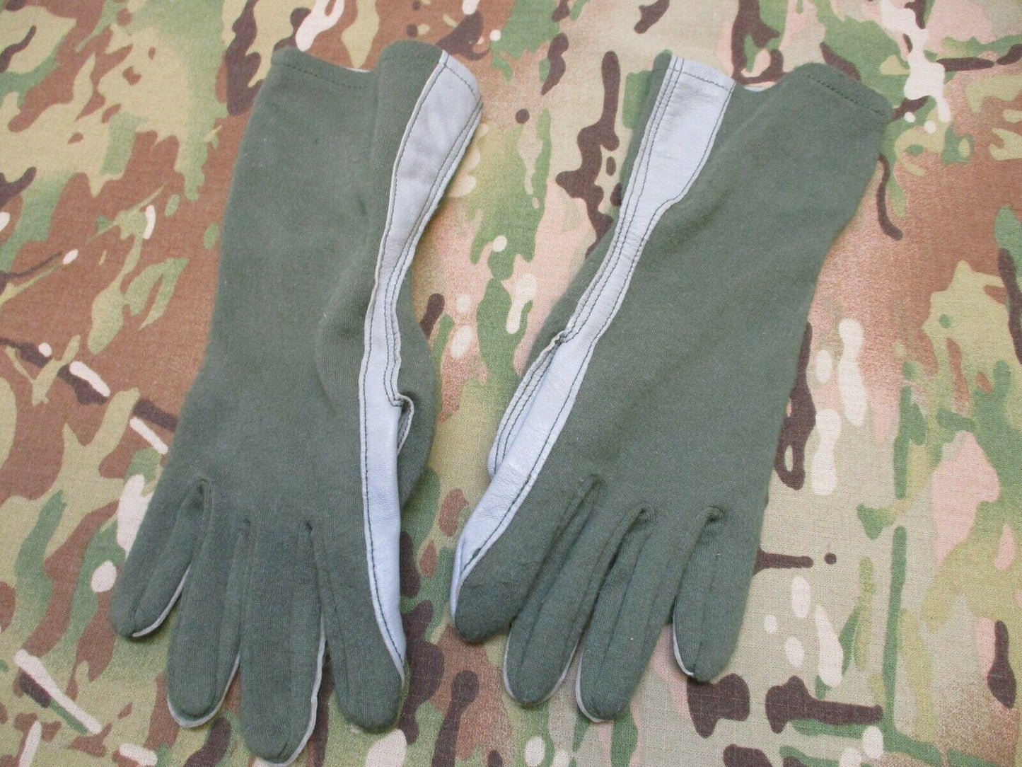 USGI MILITARY SUMMER FLYER'S GLOVES GREEN AVIATION TACTICAL FLIGHT GLOVE SIZE:10