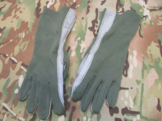 USGI MILITARY SUMMER FLYER'S GLOVES GREEN AVIATION TACTICAL FLIGHT GLOVE SIZE:10