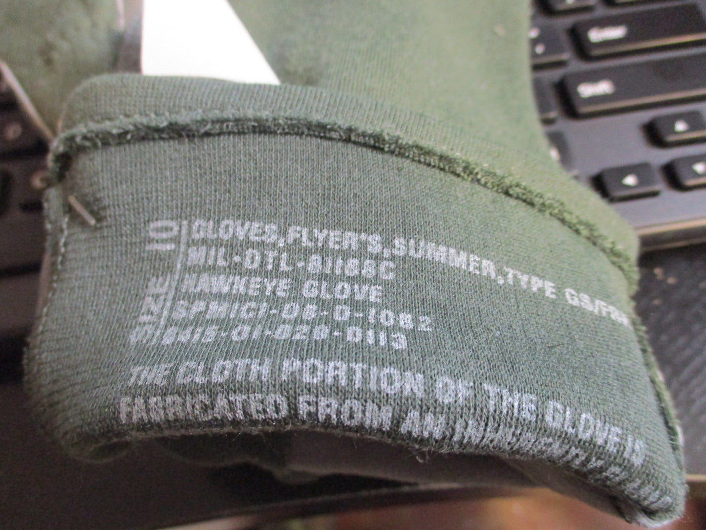 USGI MILITARY SUMMER FLYER'S GLOVES GREEN AVIATION TACTICAL FLIGHT GLOVE SIZE:10