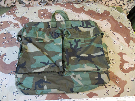 US Military AH-64 Flyers Helmet Bag Woodland Camo Tactical Flight Gear Surplus