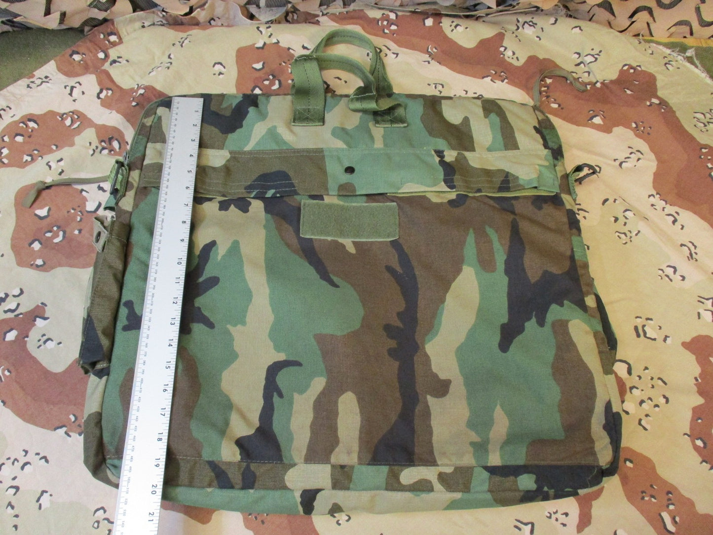 US Military AH-64 Flyers Helmet Bag Woodland Camo Tactical Flight Gear Surplus