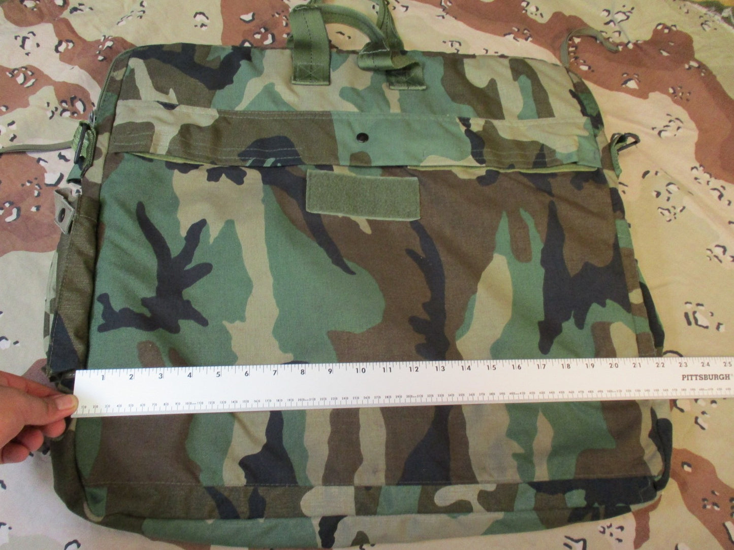 US Military AH-64 Flyers Helmet Bag Woodland Camo Tactical Flight Gear Surplus