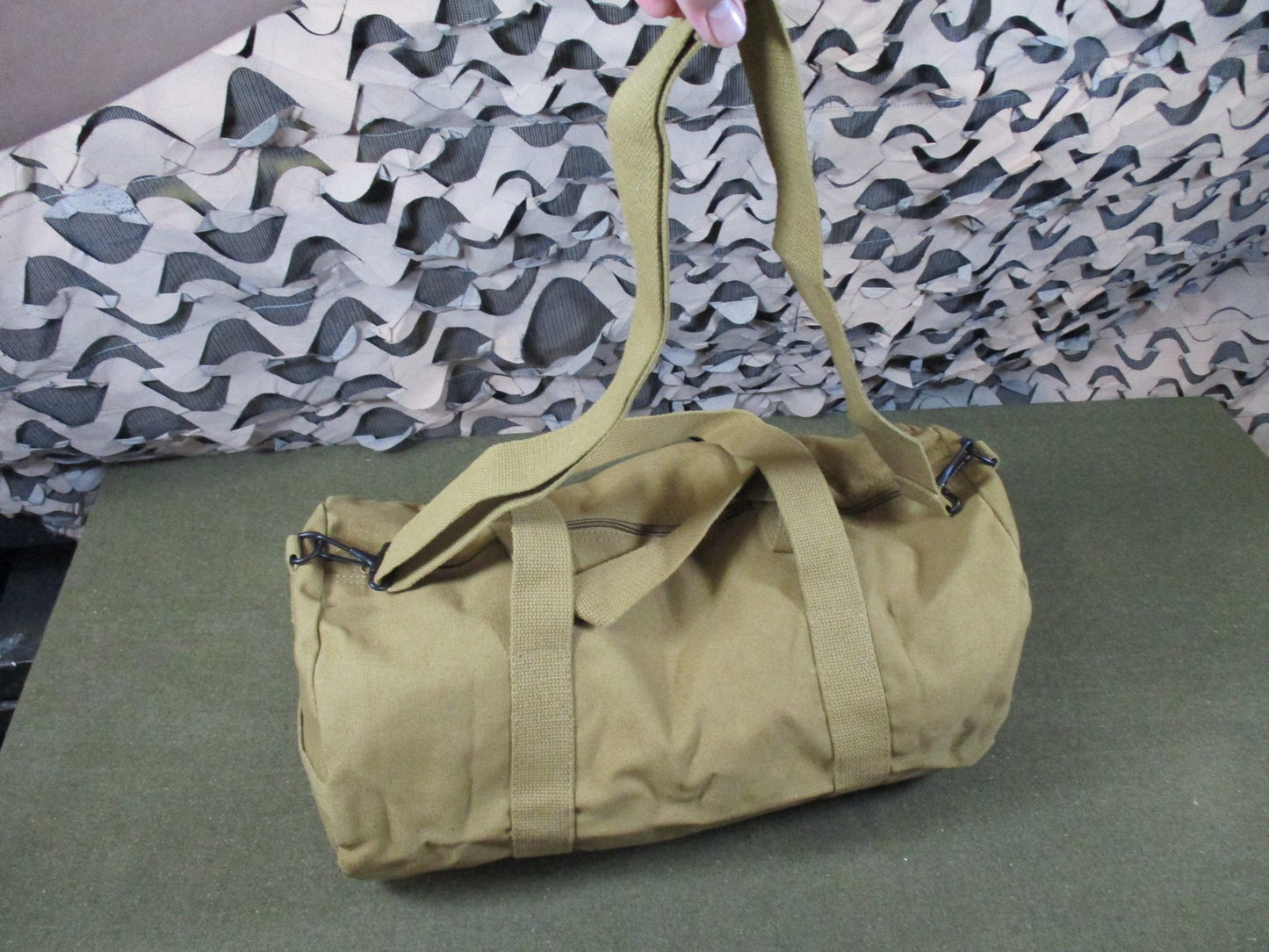 Tactical Canvas Duffel Bag 19" x 9" Coyote Brown Gear Carry Bag Style 2228