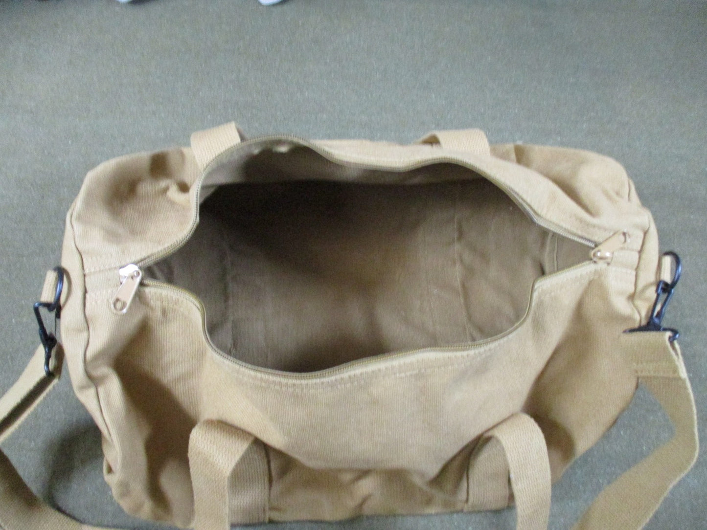 Tactical Canvas Duffel Bag 19" x 9" Coyote Brown Gear Carry Bag Style 2228