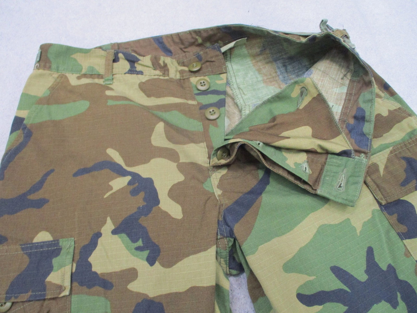 US Military BDU Pants Medium Regular Woodland Camo Ripstop Combat Trousers