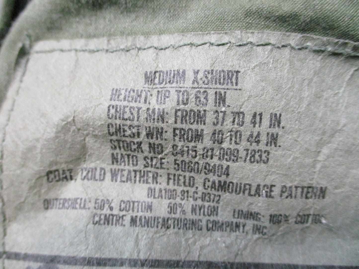USGI M65 Woodland Field Jacket Medium X-Short 3rd Infantry Division Army Coat