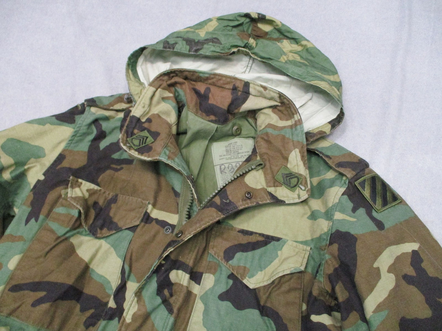 USGI M65 Woodland Field Jacket Medium X-Short 3rd Infantry Division Army Coat