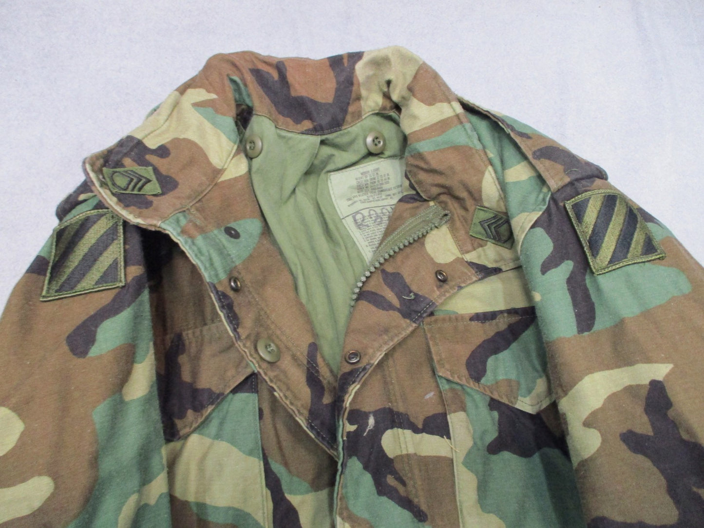 USGI M65 Woodland Field Jacket Medium X-Short 3rd Infantry Division Army Coat