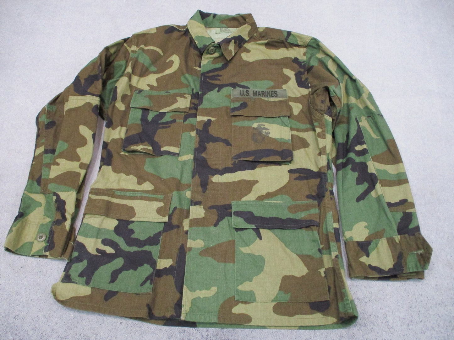 USMC Woodland BDU Combat Coat Medium Regular Terry MFG 8415-01-084-1647
