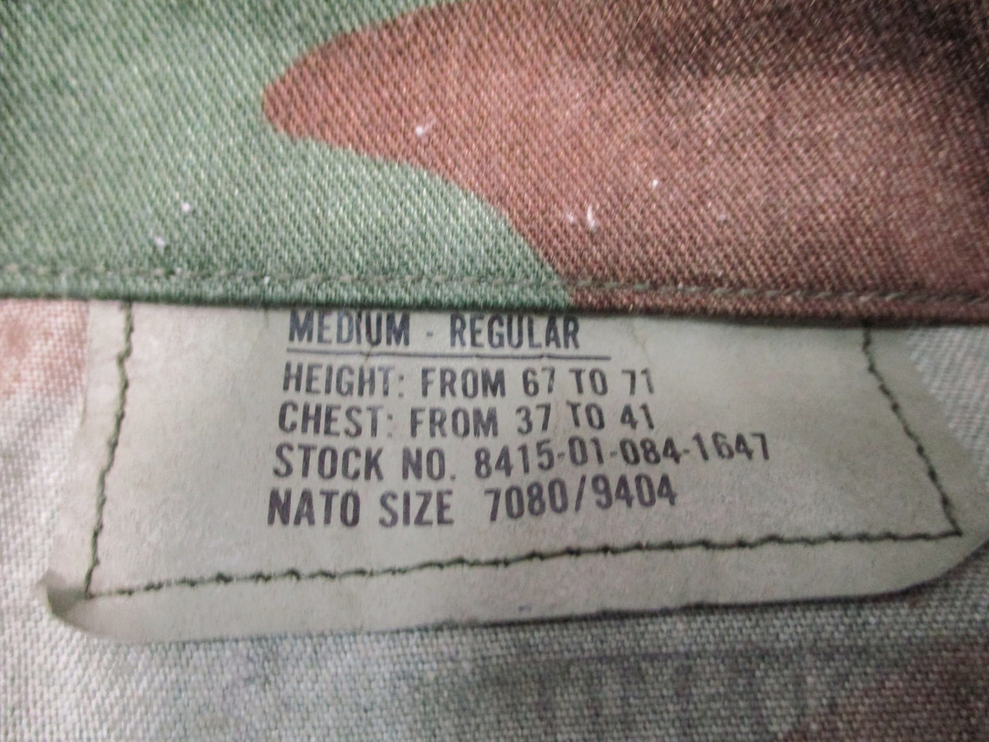 USMC Woodland BDU Combat Coat Medium Regular Terry MFG 8415-01-084-1647
