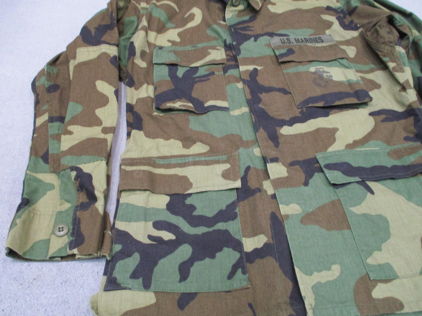 USMC Woodland BDU Combat Coat Medium Regular Terry MFG 8415-01-084-1647