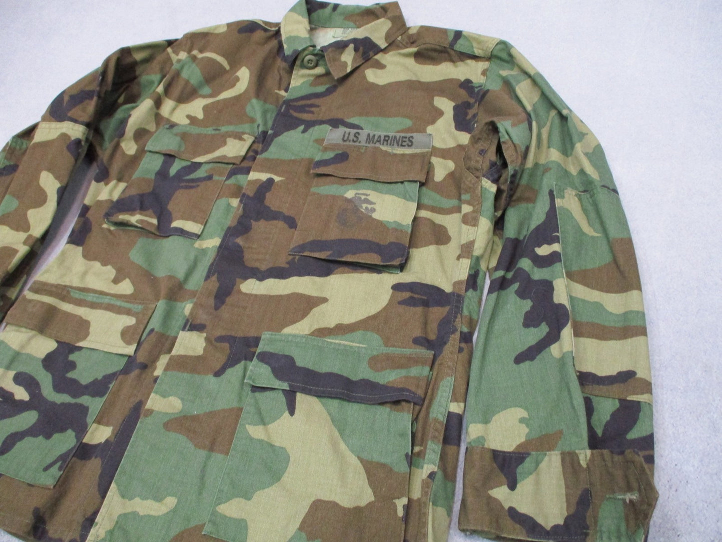 USMC Woodland BDU Combat Coat Medium Regular Terry MFG 8415-01-084-1647