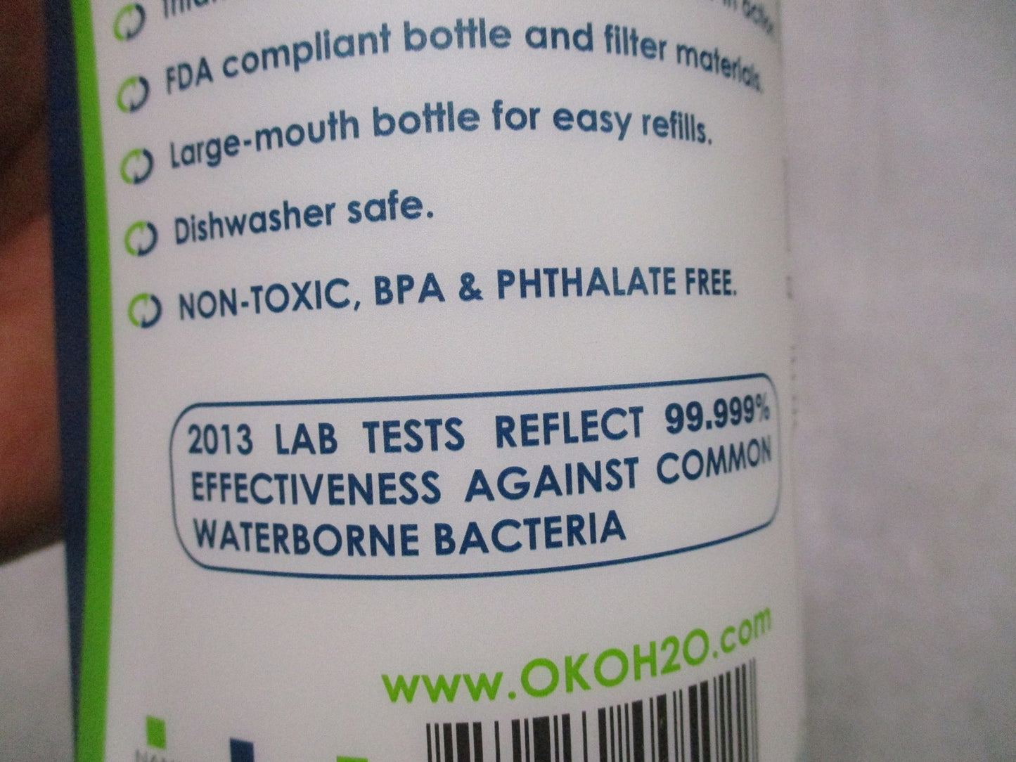 ÖKO 650ml Water Filtration Bottle - NASA Technology - BPA Free - ÖKO 650ml Water
