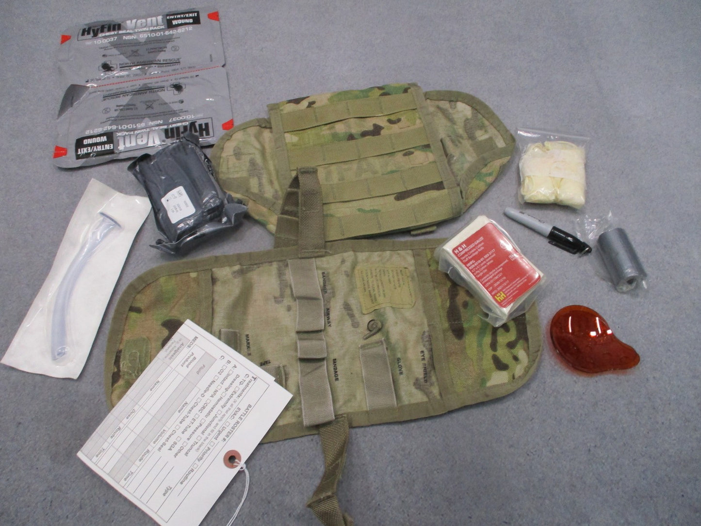 USGI IFAK II Pouch OCP Multicam TCCC Kit HyFin Vent Airway Bandages Insert