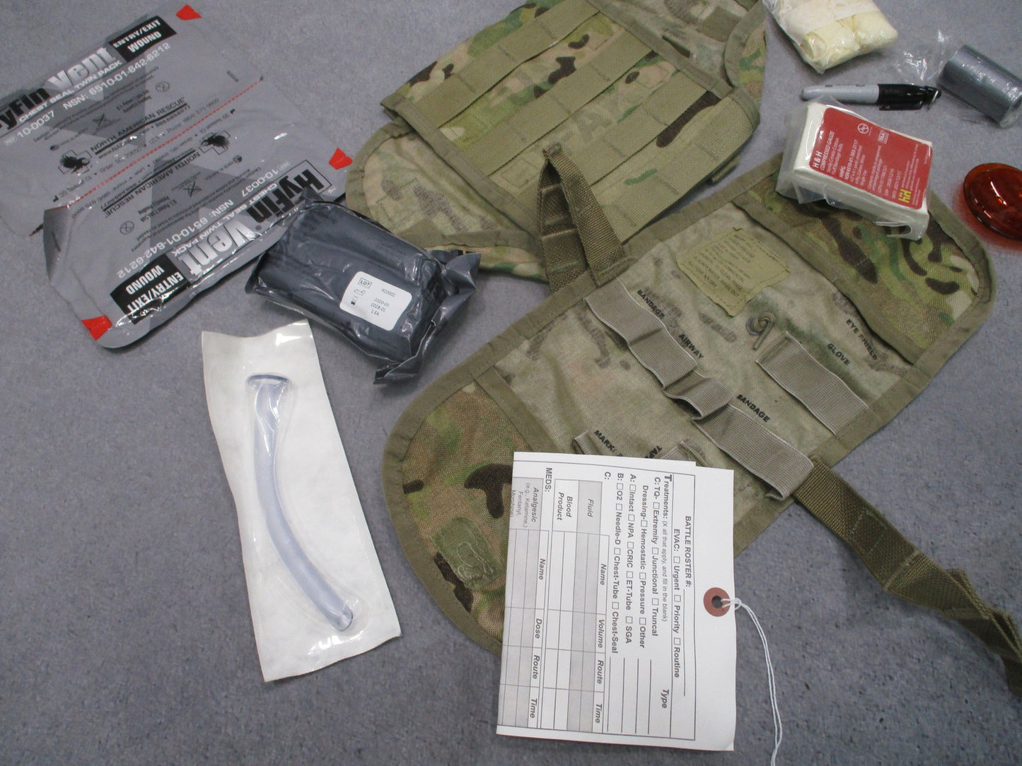 USGI IFAK II Pouch OCP Multicam TCCC Kit HyFin Vent Airway Bandages Insert