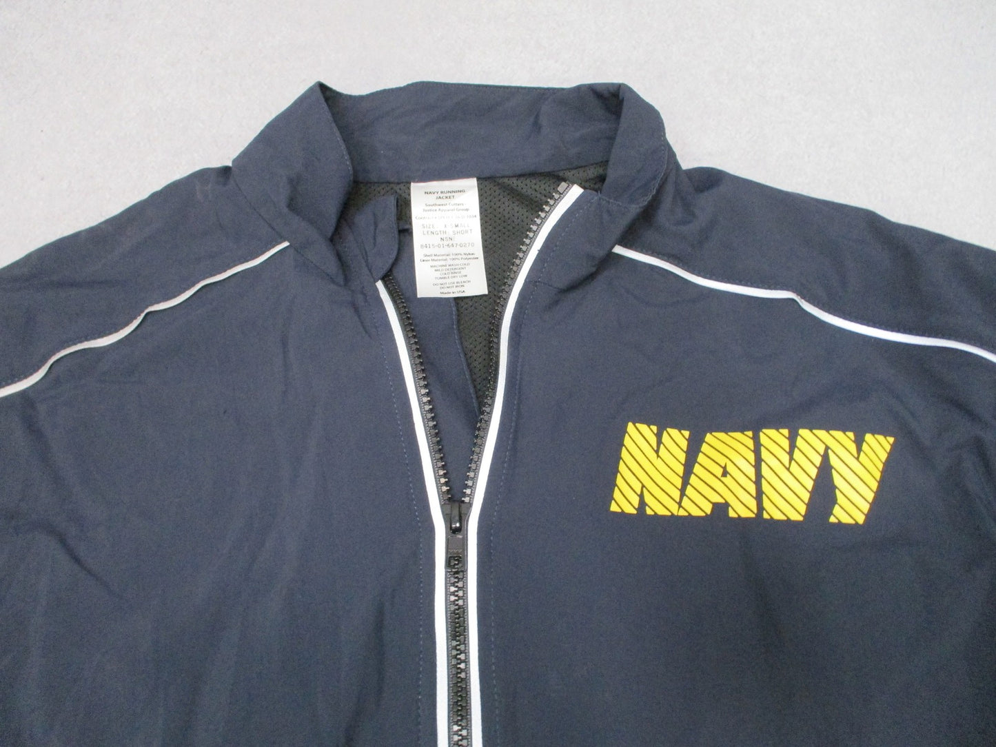 USGI US Navy PT Running Jacket X-Small Short Reflective Physical Training USA