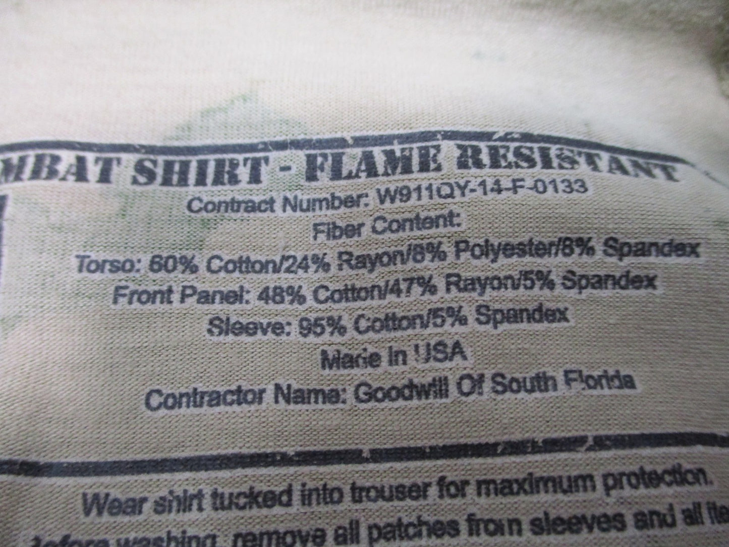 USGI Army Combat Shirt Flame Resistant Multicam Size XS Tactical Uniform Top