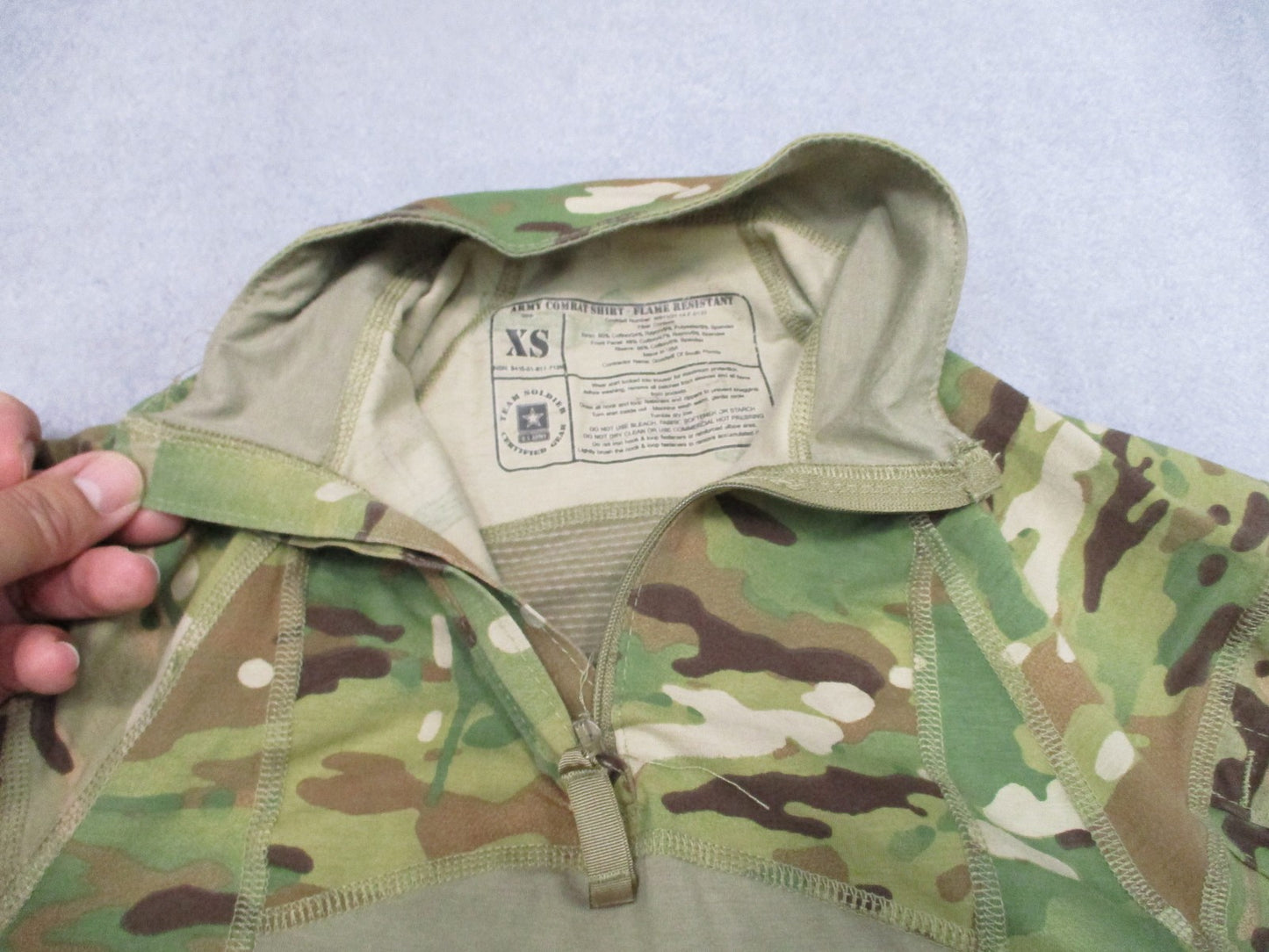 USGI Army Combat Shirt Flame Resistant Multicam Size XS Tactical Uniform Top