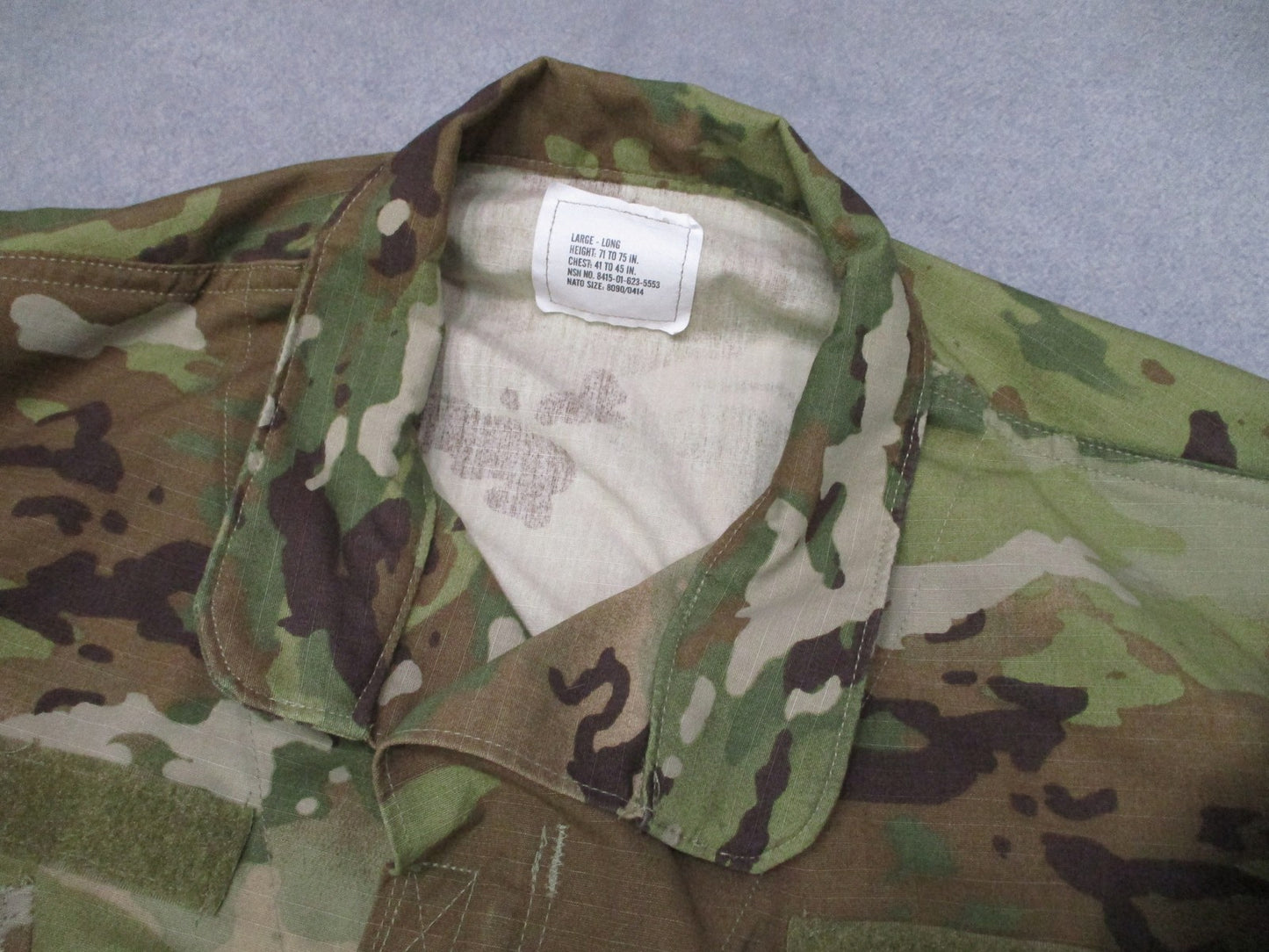 Genuine US Army OCP ACU Coat Large Long Scorpion W2 Combat Uniform Jacket NSN