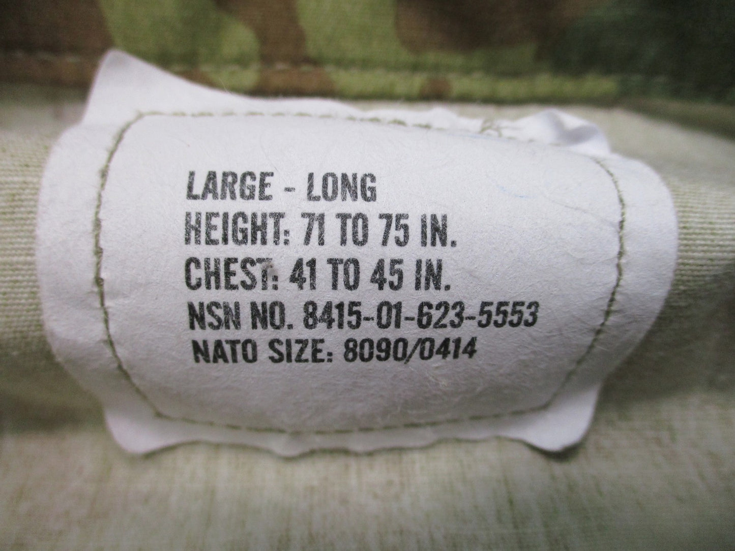 Genuine US Army OCP ACU Coat Large Long Scorpion W2 Combat Uniform Jacket NSN