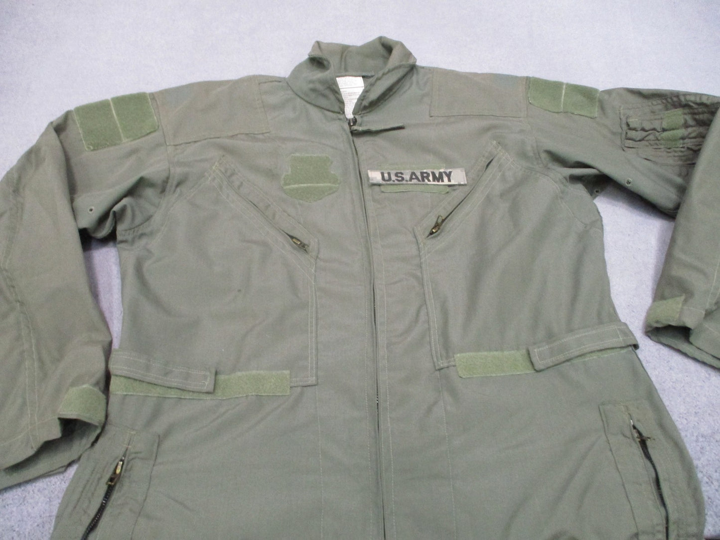 US Military CWU-27/P Flight Suit Coveralls Aramid Fire Resistant Sage Green 46R