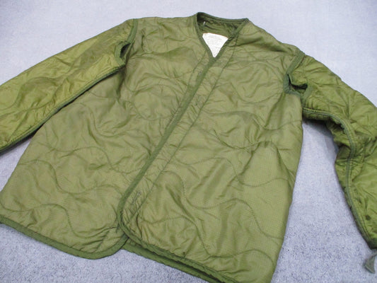 Vintage US Military M-65 Field Coat Liner Olive Drab Quilted Jacket Insert Small