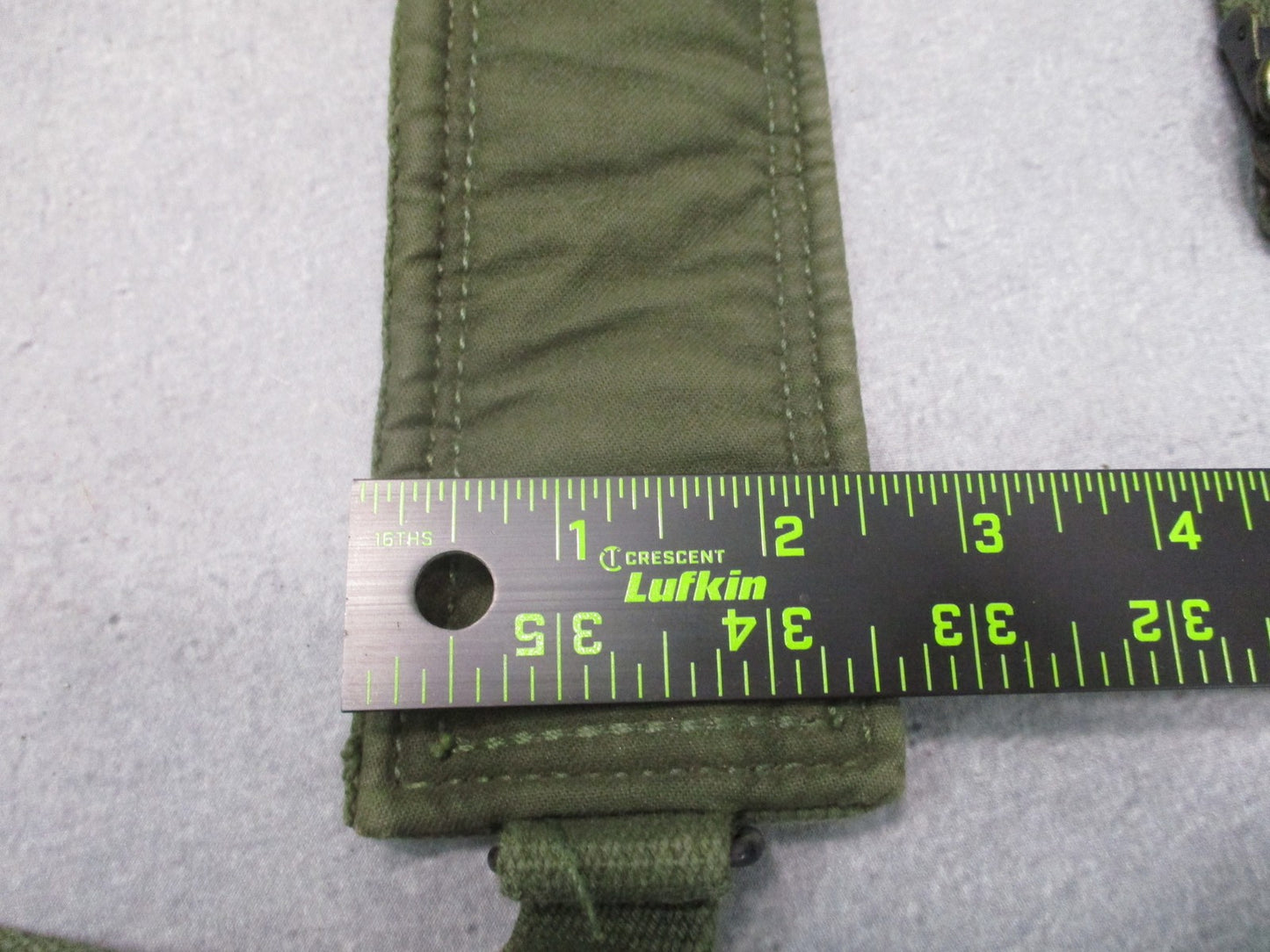 Vintage USGI M-1956 LCE Suspenders Cotton Canvas 1980 Dated OD Green Used