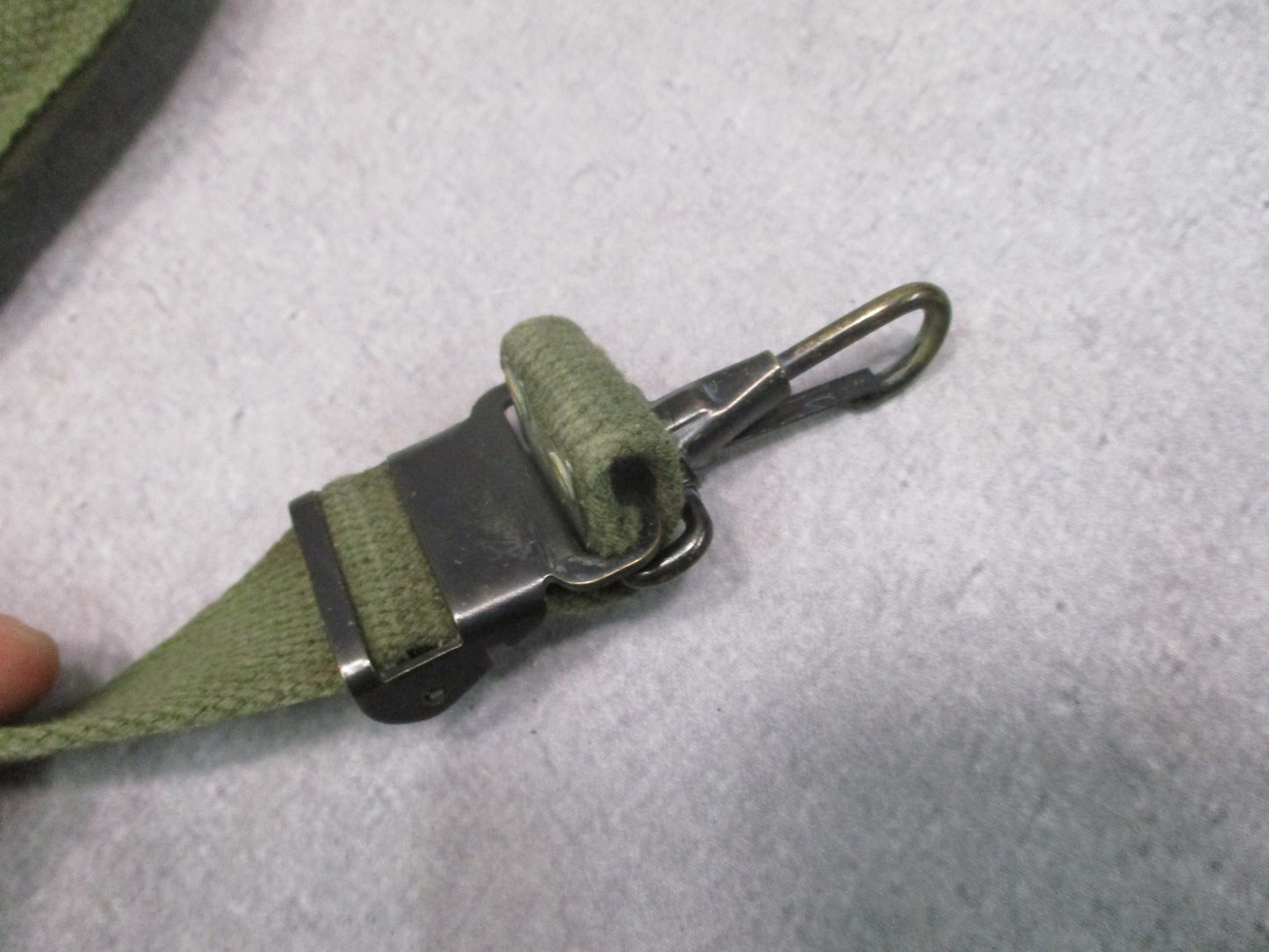 Vintage USGI M-1956 LCE Suspenders Cotton Canvas 1980 Dated OD Green Used
