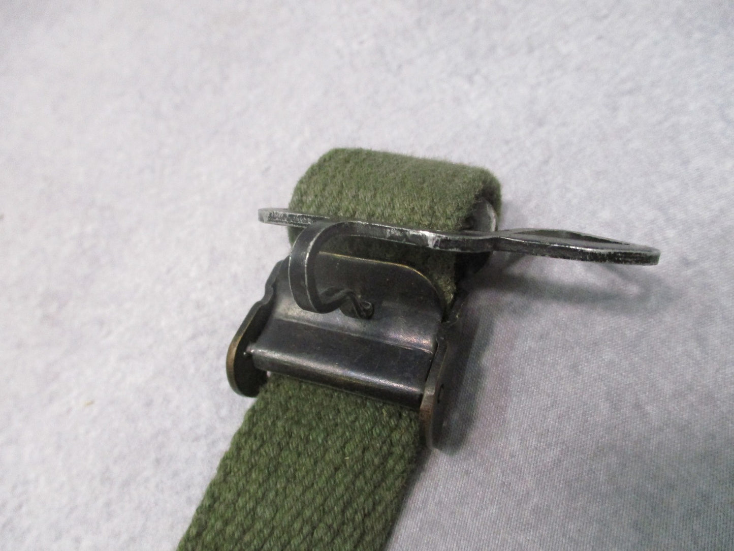 Vintage USGI M-1956 LCE Suspenders Cotton Canvas 1980 Dated OD Green Used