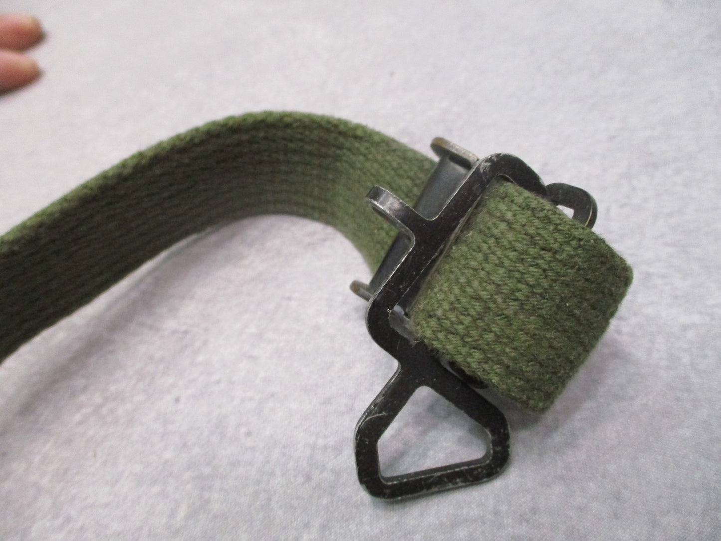 Vintage USGI M-1956 LCE Suspenders Cotton Canvas 1980 Dated OD Green Used