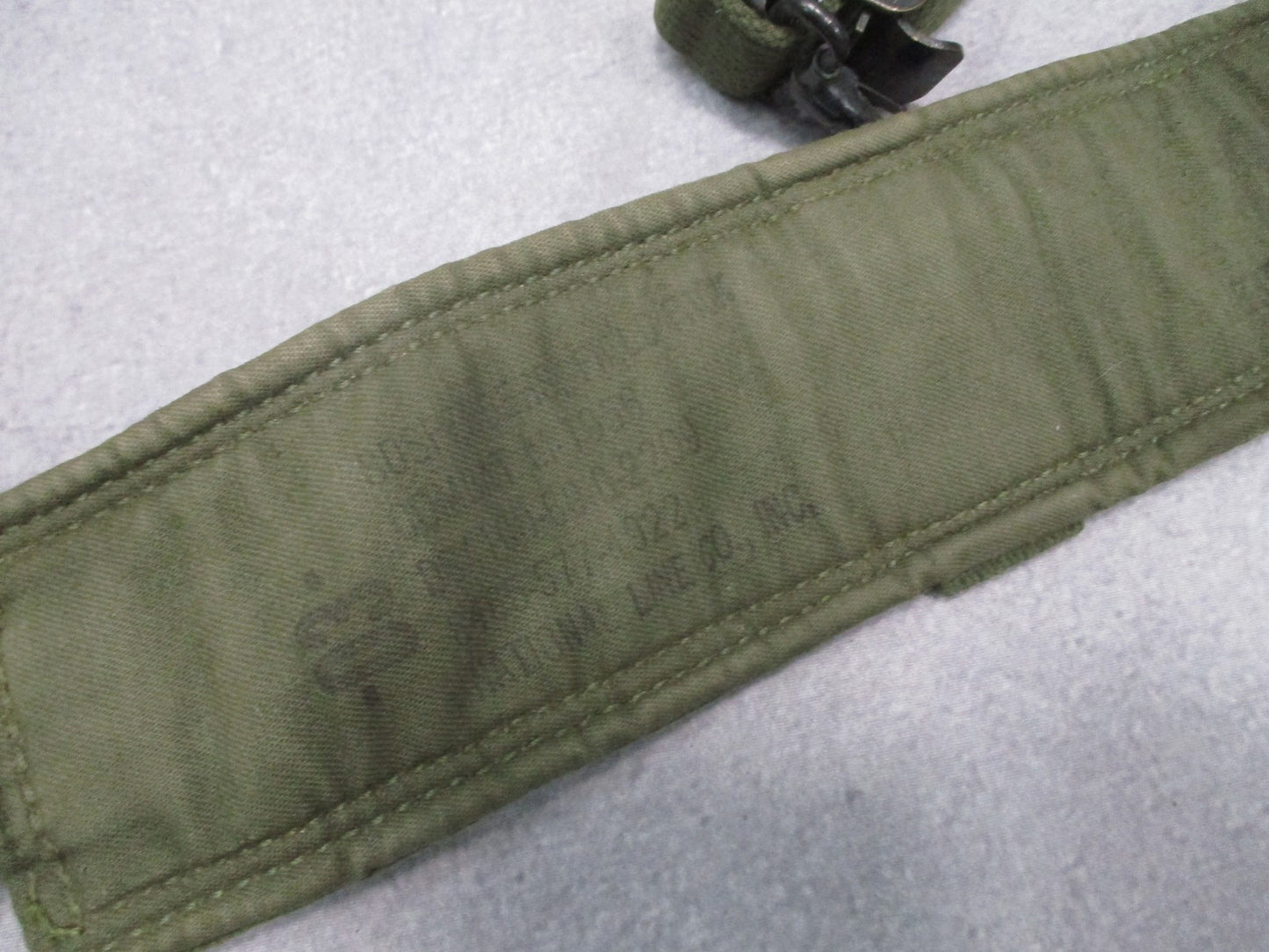 Vintage USGI M-1956 LCE Suspenders Cotton Canvas 1980 Dated OD Green Used