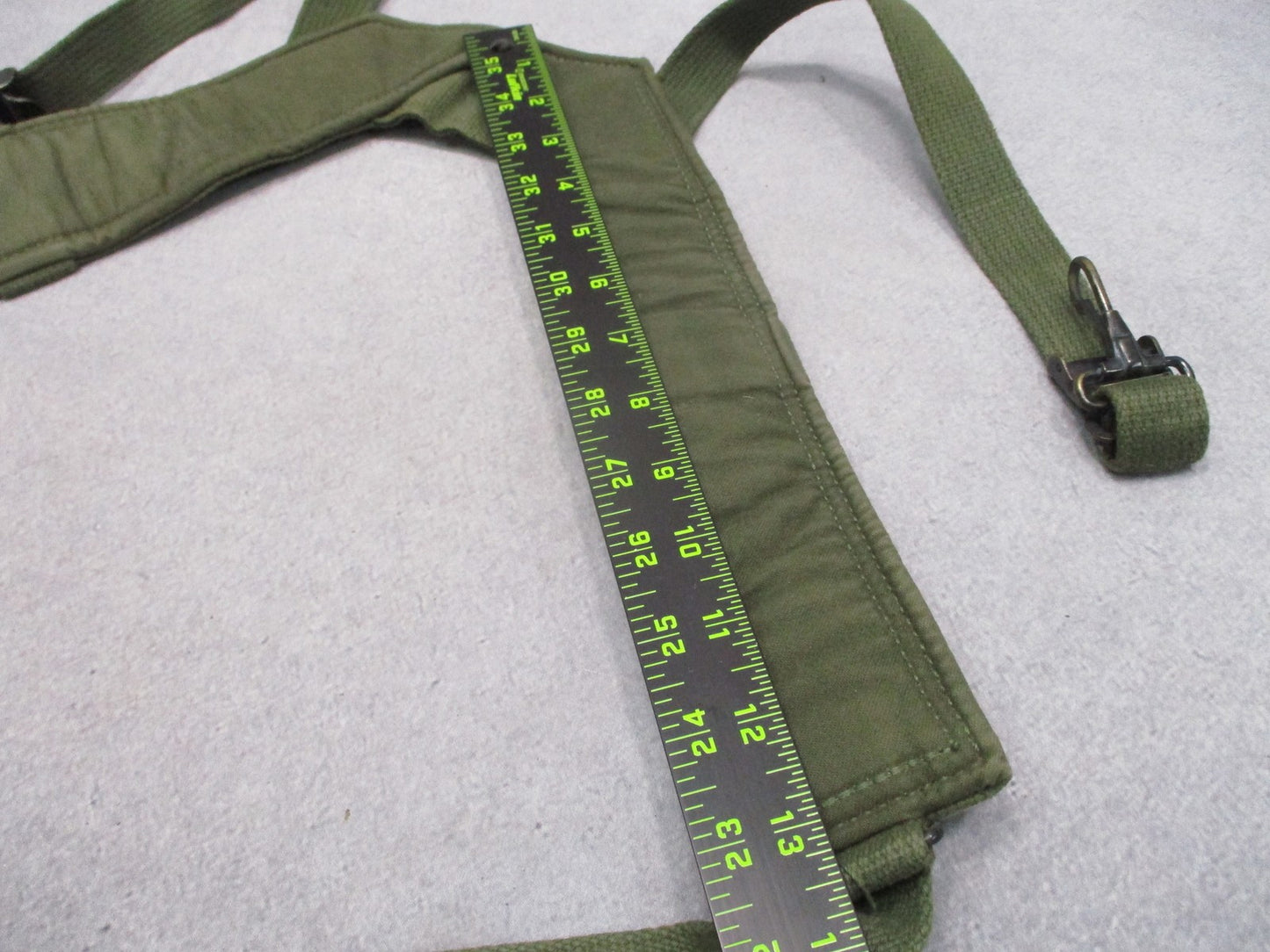 Vintage USGI M-1956 LCE Suspenders Cotton Canvas 1980 Dated OD Green Used