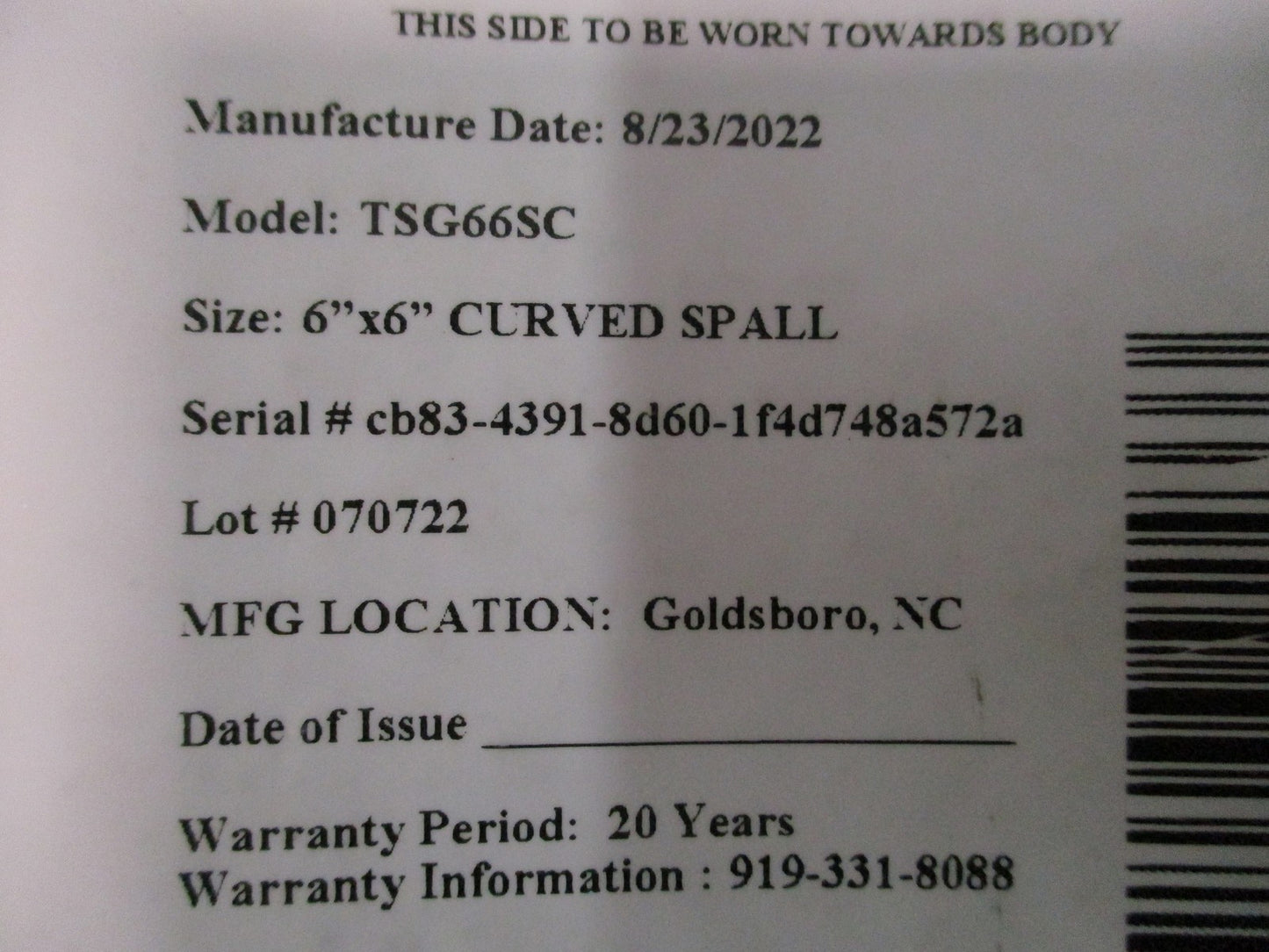 Tactical Scorpion Gear TSG66SC 6x6 Level 3 Ballistic Armor Side Plates Pair