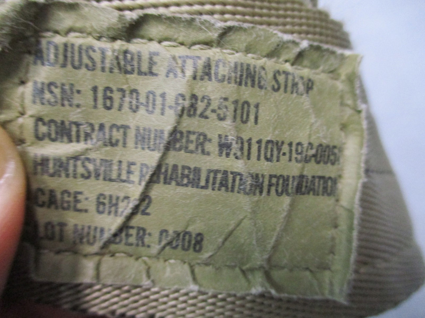 USGI Adjustable Attaching Strap Aerial Delivery NSN 1670-01-632-5101