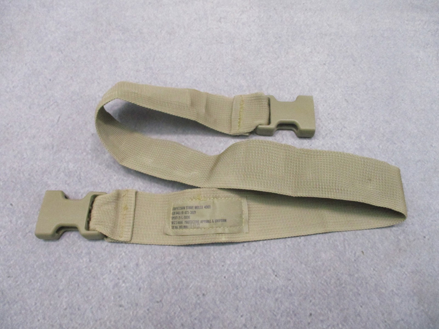 Genuine US Military MOLLE 4000 Compression Strap NSN 8465-01-673-3521 Tan