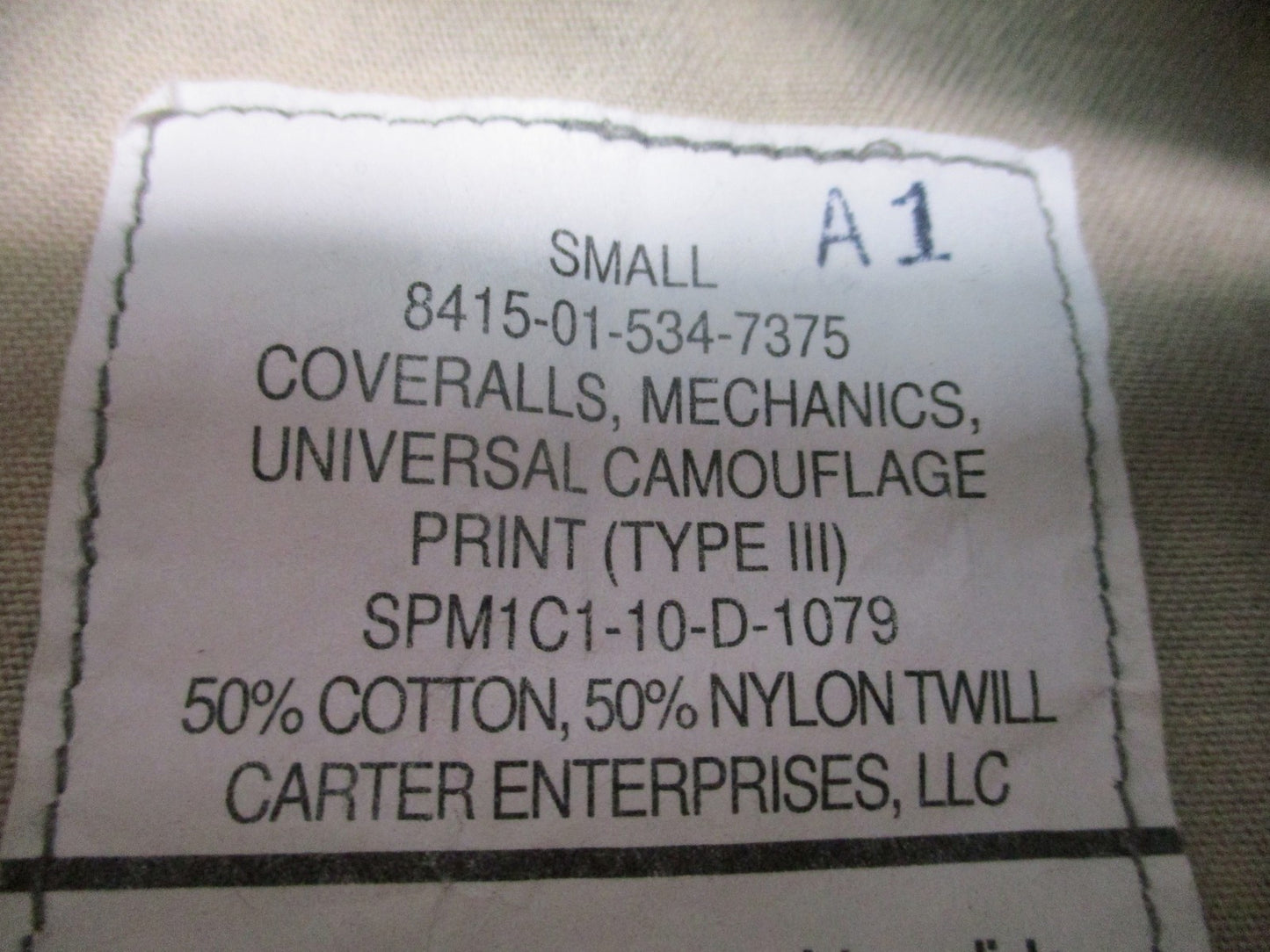 US Military Mechanics Coveralls UCP Camo Small 50/50 Cotton Nylon Twill Surplus