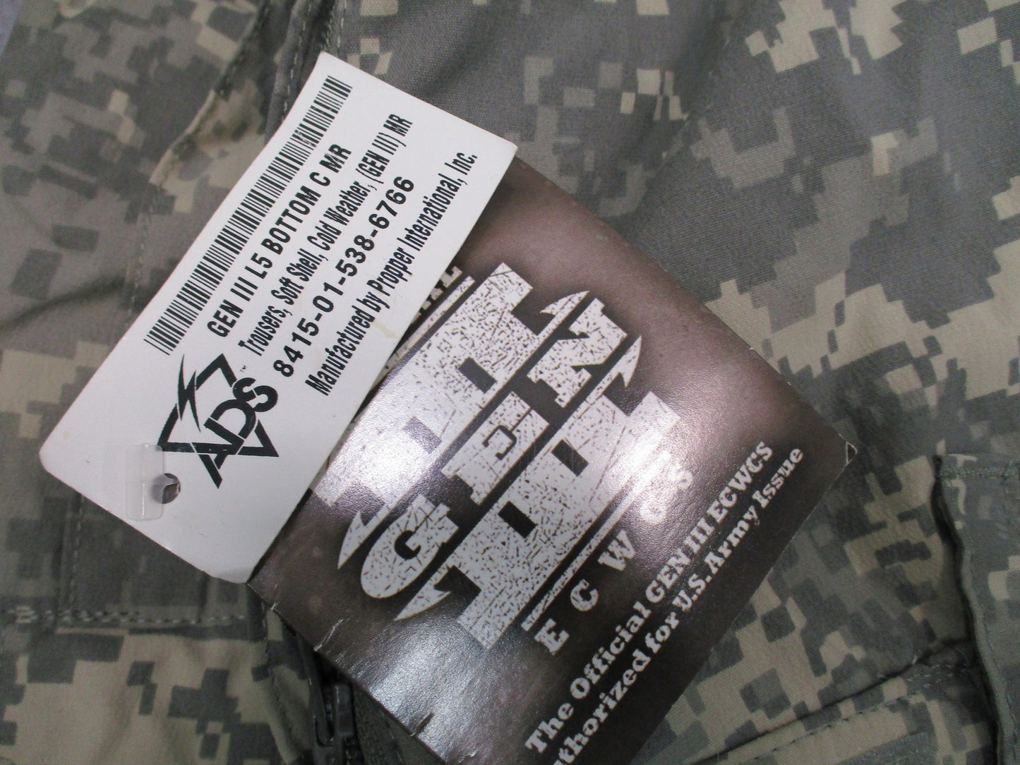 US Army Gen III Level 5 Soft Shell Trousers Medium Regular Digital Camo New Tags