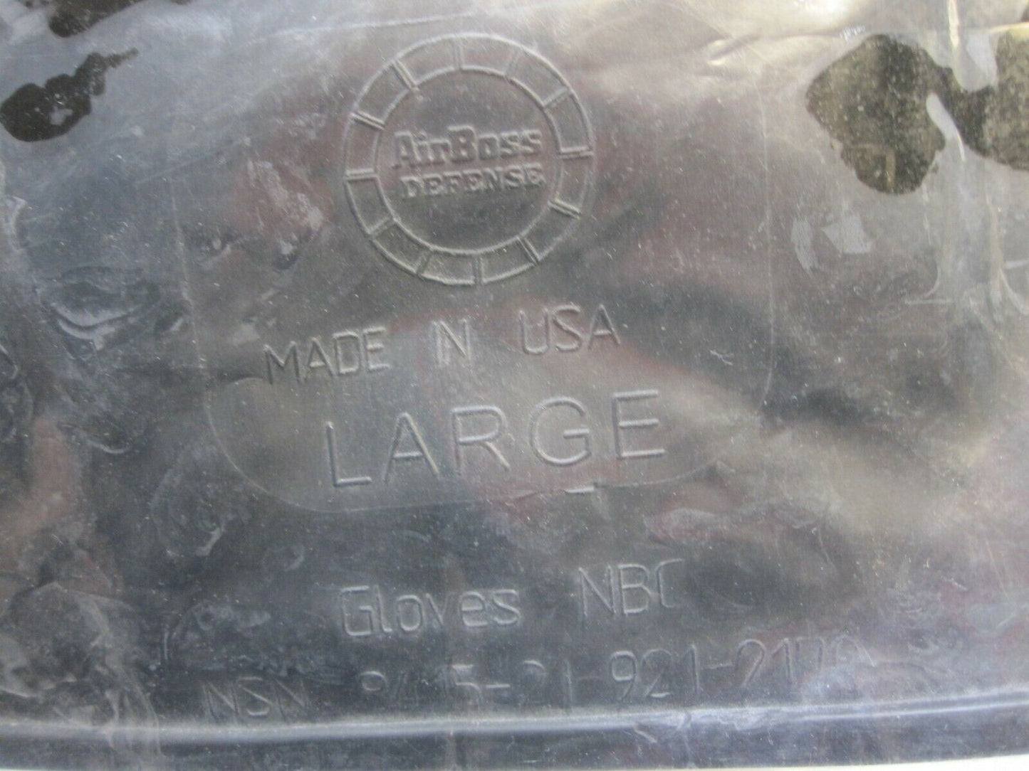 NEW CBRN RUBBER CHEMICAL GLOVES AIRBOSS LARGE NBC GLOVE w. LINER